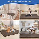 Baby Play Mat for Floor,1.3" Thick Memory foam Tummy Time Mat for Toddlers,Infants,kids,Water-Repellent Soft Nursery Rug ,79"×118" Extra Large Non Slip for Crawling&Yoga,Tatami Style for Living Room(Dark Brown) by TinyTreasures Baby Boutique