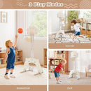 Costzon 3 in 1 Toddler Basketball Hoop, Height Adjustable Kids Sports Center w/Foldable Basketball, Soccer & Golf Game, Indoor Outdoor Activity Playset w/Foldable Rim, Gift for Children Baby Infant by TinyTreasures Baby Boutique