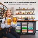 Beverage Refrigerator, 53.15W Inch 12 Cu.Ft Drink Fridge, Back Bar Beer Fridge with 3 Glass Door, 35.43" Height Beverage Cooler, Built-in & Undercounter Commercial Back Bar Cooler for Kitchen Shop Bar by CozyNest Decor