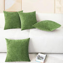 CaliTime Throw Pillow Covers Decorative 18 X 18 Inches Pack of 4 Cozy Chenille Cushion Cases for Couch Sofa Bed Living Room Home Forest Green by CozyNest Decor