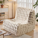 Modern Bean Bag Chair, Large Bean Bag Couch for Adults with Memory Foam Filled, Soft Faux Bunny Fur Lazy Chair for Living Room Bedroom Dorm Apartment, No Assembly Required, Beige by TinyTreasures Baby Boutique