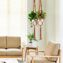 Sorbus Macrame Plant Hanger (4 Pack) Indoor Outdoor Hanging Plant Pots Cotton Rope, Elegant for Home, Patio, Garden (Brown) by GreenHaven Gardens