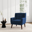 UIXE Accent Chair, Velvet Upholstered Armchair for Living Room, Modern Club Arm Chairs Comfy Single Sofa Button Tufted Bedroom Reading Seat - Royal Blue, Set of 1 by CozyNest Decor