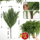12 Pcs Artificial Norfolk Pine Branches, Norfolk Pine Artificial Pine Stems DIY Crafts Faux Christmas Greenary Norfolk Pine Branches for Xmas Wreath Garland Home Decor (12) by CozyNest Decor