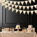 Champagne Gold Party Decoration Metallic Fabric Triangle Pennant Banner Flag Bunting Garland for Birthday Engagement Bridal Shower Wedding Anniversary Graduation Bachelorette Party Decoration Supplies by GreenHaven Gardens