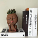 Face Flower Pots Head Planter, Cute Resin Planters for Indoor Outdoor Plants, Macetas para Plantas Funny Head Plant Pot by CozyNest Decor