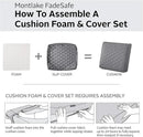 Classic Accessories Montlake FadeSafe Water-Resistant 21 x 20 x 4 Inch Wide Back Patio Quilted Lounge Cushion, Grey by GreenHaven Gardens