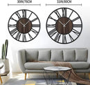 LEIKE 30" Oversized Large Wall Clocks,Silent,Non Ticking,Battery Operated Modern Round Big Wood Decorative Metal Wall Clock for Living Room, Bedroom,Kitchen,Farmhouse,Office Decor - Black,30 Inch by CozyNest Decor