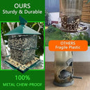 Bird Feeders for Outdoors, 6.5lb Large Capacity, Heavy Duty Metal Bird Feeder, Supports Cardinal, Finch, Blue Jay and Wild Birds(Green) by CozyNest Decor