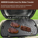 Griddle for Weber Traveler Grill 9010001 9020001 9030001, 7034 Cast Iron Griddle Insert Replacement Parts for Weber Traveler 9013001 9011701 Flat Top Griddle Accessories with Carry Bag by GreenHaven Gardens