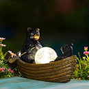 Goodeco Solar Bears Boating Statue - Waterproof Outdoor Bear Decor with Solar Gazing Ball Lights - Great Gift for Bear Lovers and Garden Enthusiasts - Ideal Gifts for Mom & Birthdays by GreenHaven Gardens