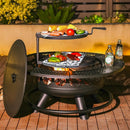 36 Inch Fire Pit with 2 Cooking Grills,Outdoor Wood Burning BBQ Firepit with Lid, 3-in-1 Outdoor Fire Pit for Backyard Deck Bonfire Patio Picnic(Black) by GreenHaven Gardens