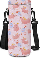 Neoprene Water Bottle Carrier Bag with Adjustable Shoulder Strap for Men Women Walking Hiking,Portable Insulated Holder Case for Stainless Steel/Glass/Plastic Bottles by TinyTreasures Baby Boutique