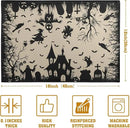 Halloween Placemats 12x18 Inch Set of 4 Black White Witch Castle Ghost Place Mats Spooky Haunted House Bats Tree Crow Table Mat for Party Kitchen Dining Outdoor Indoor Decor by CozyNest Decor