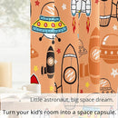 Kids Space UFO Rocket Blackout Curtains - 100% Blackout, Thermal Insulated, Noise Reducing, Perfect for Kids Room and Nursery, 2 Panels (Sunny Space Parade, W52×L63) by TinyTreasures Baby Boutique