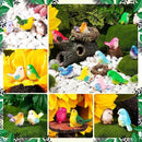 36PCS Miniature Cute Bird Decorative Figurines - Dollhouse Accessories, Mini Resin Birds Toy for Garden Crafts, Micro Landscape Home Meetings Decoration, Cake Topper (11 Styles) by GreenHaven Gardens