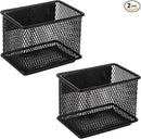 Black Magnetic Basket Set of 2, Refrigerator Basket, Magnetic Baskets Heavy Duty, Magnetic Locker Organizer Holder for Whiteboard Office, 3.42'' × 2.36'' × 2.55'' by CozyNest Decor