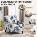 Wingback Accent Chair with Removable Pillow, High Back Floral Armchair with Solid Wood Legs & Nailhead Trim, Comfy Upholstered Reading Single Sofa Chair for Bedroom (2, Ink Blue Pattern) by CozyNest Decor