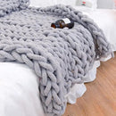 Chunky Knit Blanket Throw 40"*60", Hand Knitted Warm Chenille Throw Blanket, Home Decor Soft Thick Yarn Cable Knit Blanket, Soft Breathable Fleece Banket Christmas for Couch Bed Sofa Best Gift (Gray) by CozyNest Decor