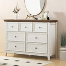 BLANKSPACE 7 Drawer Dresser, Modern Farmhouse Dresser Chest of Drawer for Bedroom, Chest of Drawers Storage Cabinet for Living Room, Entryway, Hallway, Antique White by CozyNest Decor