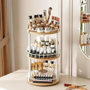 3-Tier Lazy Susan Organizer, Rotating Spice Rack, Spinning Organizer, Industrial Turntable Spice Rack Organizer for Cabinet, Kitchen Countertop, Pantry, White and Natural SR23WN by CozyNest Decor