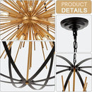 43.3" Black Gold 18-Light Globe Sputnik Chandelier Modern Adjustable Hanging Ceiling Firework Pendant Light Fixture for Entryway Foyer Stairway Kitchen Dining Living Room Hallway by CozyNest Decor