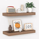 Fun Memories Floating Shelves - 16 Inch Wall Shelf for Decor & Storage - Wall Mounted Display Shelving with Invisible Heavy-Duty Metal Bracket 2Pack, Walnut by CozyNest Decor