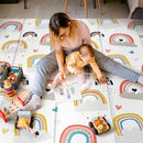 79 x 71 Baby Play Mats for Floor, Foldable Foam Play Mat for Babies 0-12 months,Thick & Waterproof Playmate for Baby, Non Toxic Baby Tummy Time Activity Playmat, Reversible Playpen Mat for Infant Toddlers by TinyTreasures Baby Boutique