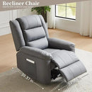 Recliner Chair with Massage & Heat, 8 Vibration Points, 5 Modes, 115-165° Reclining, Manual Recliner for Adults, Timer & Intensity Control, Faux Leather Massage Chair with Side Pocket for Living Room by CozyNest Decor