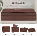 Large 17" 36 Quart Collapsible Stackable Storage Bins with Lids, 3 Packs Dark red Foldable Fabric Closet Storage Boxes with Lids, Heavy-duty Linen Cube Baskets(17x12x11) by TinyTreasures Baby Boutique