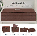 Large 17" 36 Quart Collapsible Stackable Storage Bins with Lids, 3 Packs Dark red Foldable Fabric Closet Storage Boxes with Lids, Heavy-duty Linen Cube Baskets(17x12x11) by CozyNest Decor