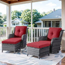 4 Pieces Patio Furniture Sets, Wicker Patio Swivel Glider Chair with Ottomans, Outdoor Furniture Set for Outside Porch, Deck, Balcony, Garden by GreenHaven Gardens