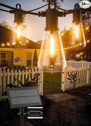 Solar String Lights Outdoor Waterproof 100FT with USB Port and 52 Shatterproof ST38 Bulbs(2 Spare), LED Solar Powered Patio Lights for Outside, Porch, Backyard, Gazebo, Garden(Warm White) by GreenHaven Gardens