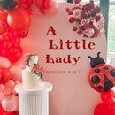 A Little Lady Is On Her Way Decal - Ladybug Party Decorations Supplies Wall Stickers, Girls Birthday/Baby Shower Party Decor Wall Decals, Balloon Arch Backdrop Decoration Ladybug Sign Stickers by TinyTreasures Baby Boutique