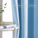 NICETOWN Blackout Room Divider Curtains 118 inches Long, Grommet Thermal Window Treatments Sound Reducing Drapes for Sliding Glass Door, Blue, W66 x L118, 2 Pieces by TinyTreasures Baby Boutique