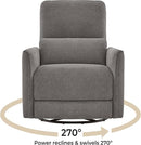CHITA Power Recliner Chair Swivel Glider, FSC Certified Fabric Living Room Reclining Sofa Chair with Lumbar Support, Metal Grey by CozyNest Decor