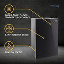 RecPro 3.3 Cu Ft 12V RV Refrigerator | Black Fridge with Adjustable Shelves, 18-Can Door Storage, Reversible Door | 7 Temp Settings, Frost-Free | Ideal for RVs & Small Spaces by CozyNest Decor