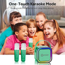 Contixo KS1A Kids Mini Karaoke Machine with LED Lights, 7–10H Playback, Dual Wireless Mics, Magic Voice Effects, Bluetooth Speaker for Children, Portable Singing Toy Gift for Boys & Girls, Green by TinyTreasures Baby Boutique