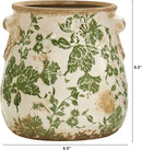 6.5in. Tuscan Ceramic Green Scroll Planter by GreenHaven Gardens