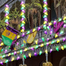 Solar Mardi Gras Lights - Yellow Green Purple Decor, 50 LEDs 8 Modes Waterproof Outdoor C6 Strawberry Garden for Camping, Holiday, Arbor, Fence, Balcony Decorations by GreenHaven Gardens