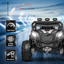 ANPABO 24V 4X4 Ride on Car Truck w/Remote Control, 4WD/2WD Switchable Kids UTV, 19" Spacious Seat, 4 Shock Absorbers, Soft Start, Music Player, Electric Car for Kids Ages 3+(Black by TinyTreasures Baby Boutique