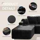 Hobestluk Modular Sectional Sofa Couches 108" L-Shape Couch 3 Seat Modular Sofa Memory Foam Sectional Couches for Living Room, Boneless Couch with Oversized Chaise (Black, Left Facing) by CozyNest Decor