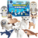 MOMOTOYS Arctic Animals Beginner Sewing Kit for Kids Ages 7+ – Includes 9 Kids Sewing Projects with Tools & Art Supplies – DIY Felt Crafts for Girls & Boys – Gifts for 7, 8, 9, 10, 11, 12 Year Old by TinyTreasures Baby Boutique