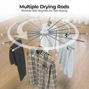 4-Legged Clothes Drying Rack Foldable,Octopus-Shaped Portable Laundry Drying Rack,Outdoor and Indoor Collapsible Drying Rack with 4 Pulleys,2 Tier by CozyNest Decor