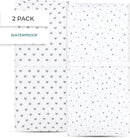 Ely’s & Co. Patent Pending Waterproof Changing Pad Cover|Cradle Sheet 2-Pack Set for Baby Boy - 100% Cotton, Jersey Knit Cotton Sheets with Waterproof Lining — Grey Stars by TinyTreasures Baby Boutique