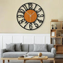 LEIKE 30" Oversized Large Wall Clocks,Silent,Non Ticking,Battery Operated Modern Round Big Wood Decorative Metal Wall Clock for Living Room, Bedroom,Kitchen,Farmhouse,Office Decor - Black,30 Inch by CozyNest Decor