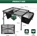 Portable Folding Grill Table with Sink for Outdoor, Lightweight Aluminum Frame Folding Grill Stand Picnic Table Camping Cooking BBQ, RV Picnic,2 Heights Adjustable(Black) by GreenHaven Gardens