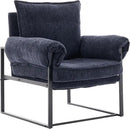 YISHENG Accent Chair with 6-Angle Adjustable Backrest, Chenille Fabric Living Room Chair Upholstered Lounge Chair, Modern Chair Cozy Reclining Chair for Reading Room, 1PC Dark Blue by CozyNest Decor