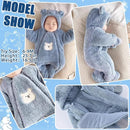 Fairy Baby Newborn Baby Winter Snowsuit Bear Thick Romper Footie Double Zip Hooded Jumpsuit Fleece Coat Infant Boy Girl 0-12M by TinyTreasures Baby Boutique