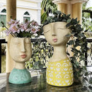 DiliComing Head Planter Face Planter Pots - 8 Inch Indoor Flower Planter Outdoor Planter Succulent Pot Girl Resin Planter with Drainage Hole Planters for Indoor Plants by GreenHaven Gardens